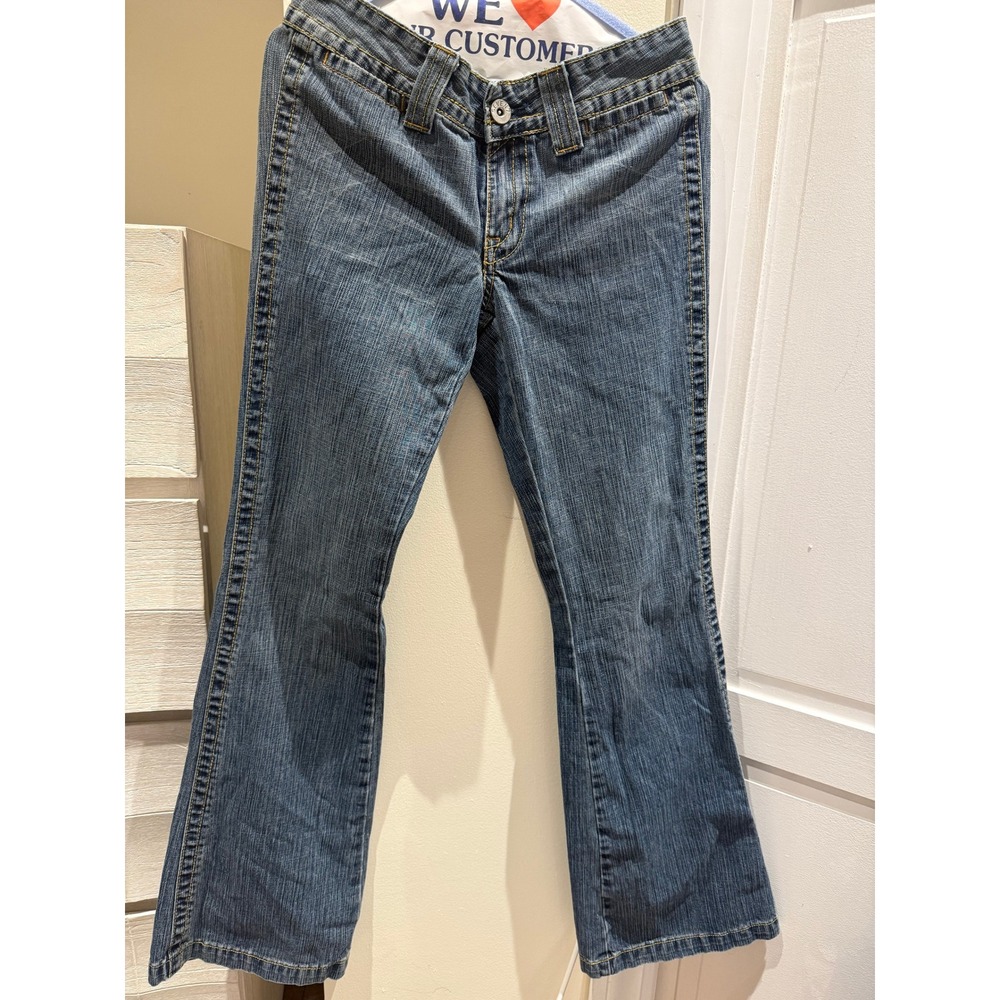 Seven7 Women Blue Bootcut Jeans Low Rise 100 Cotton Denim Size 26 Y2K Flare